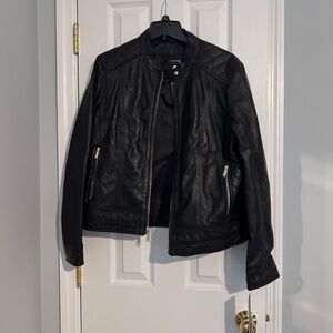 Women's Size XL Guess Black Leather Jacket